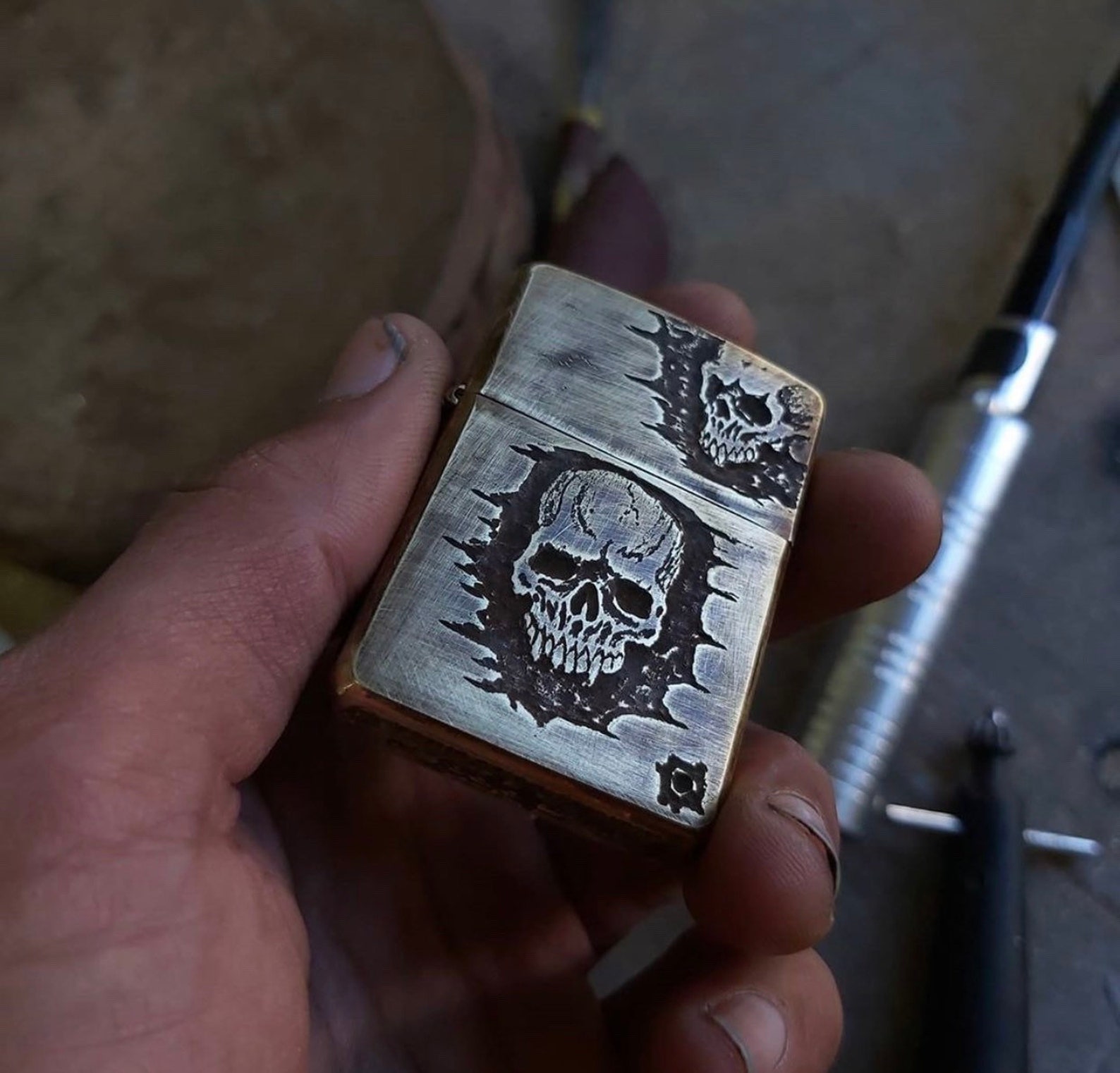 Made To Order Custom Carved Zippo A Solid Brass Hand Etsy