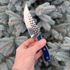 Handmade Hunting Knife Extra Thick African Darkwood Handles Full Tang Spine Hammered 304 Stainless Steel Blade • Outdoor Gear Gift For Him