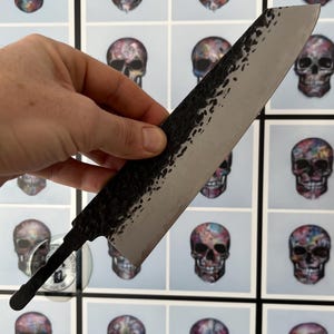 DREISCHICHTIGE Klinge Messerrohling • Messerherstellung • Scharfkantige, halbfertige Konstruktion aus Kohlenstoffstahl Chefmesser-Hersteller 7,5-Zoll-Klinge