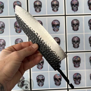 DREISCHICHTIGE Klinge Messerrohling • Messerherstellung • Scharfkantige, halbfertige Konstruktion aus Kohlenstoffstahl Chefmesser-Hersteller 18,5 cm Klinge
