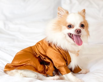 Satin Dog Robe: Custom Pet Bathrobe for Weddings