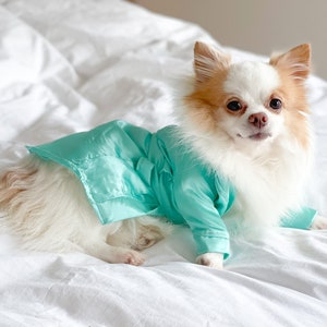 Luxury Dog Dressing Gown - Custom Satin Bathrobe for Pets
