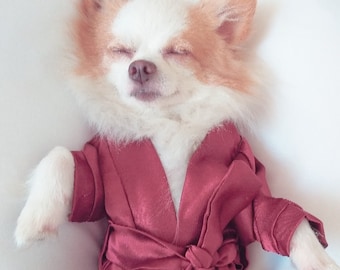 Satin Dog Robe: Custom Pet Bathrobe