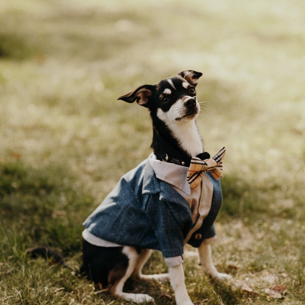 Custom Dog tuxedo, Dog wedding attire, dog formal wear, dog clothes, Wedding dog, custom dog clothes, dog suit, dog tuxedo