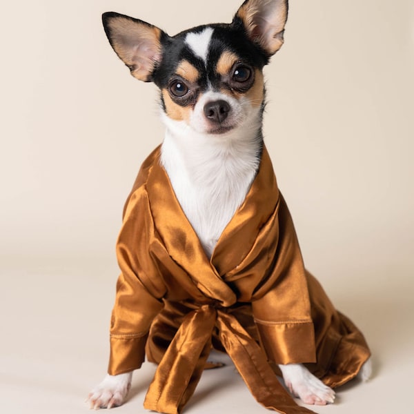 Bridal robe, dog bathrobe, bridesmaid robe, bride robe, satin robe, lace robe, wedding robe, pajamas for dogs, pet robe, dog wedding attire