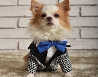 Dog Wedding Attire, Custom dog clothes, Dog Ring bearer , designer dog clothes, dog of honor,  dog bow tie,  dog suit, dog outfit, dog tux