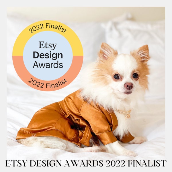 ETSY DESIGN AWARDS Finalista 2022, Bridal robe, dog bathrobe, bridesmaid robe, satin robe, lace robe, pajamas for dogs, dog wedding attire