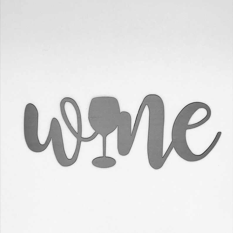 Wine with Wine Glass Steel wall decor Metal Wall art / Metal Etsy