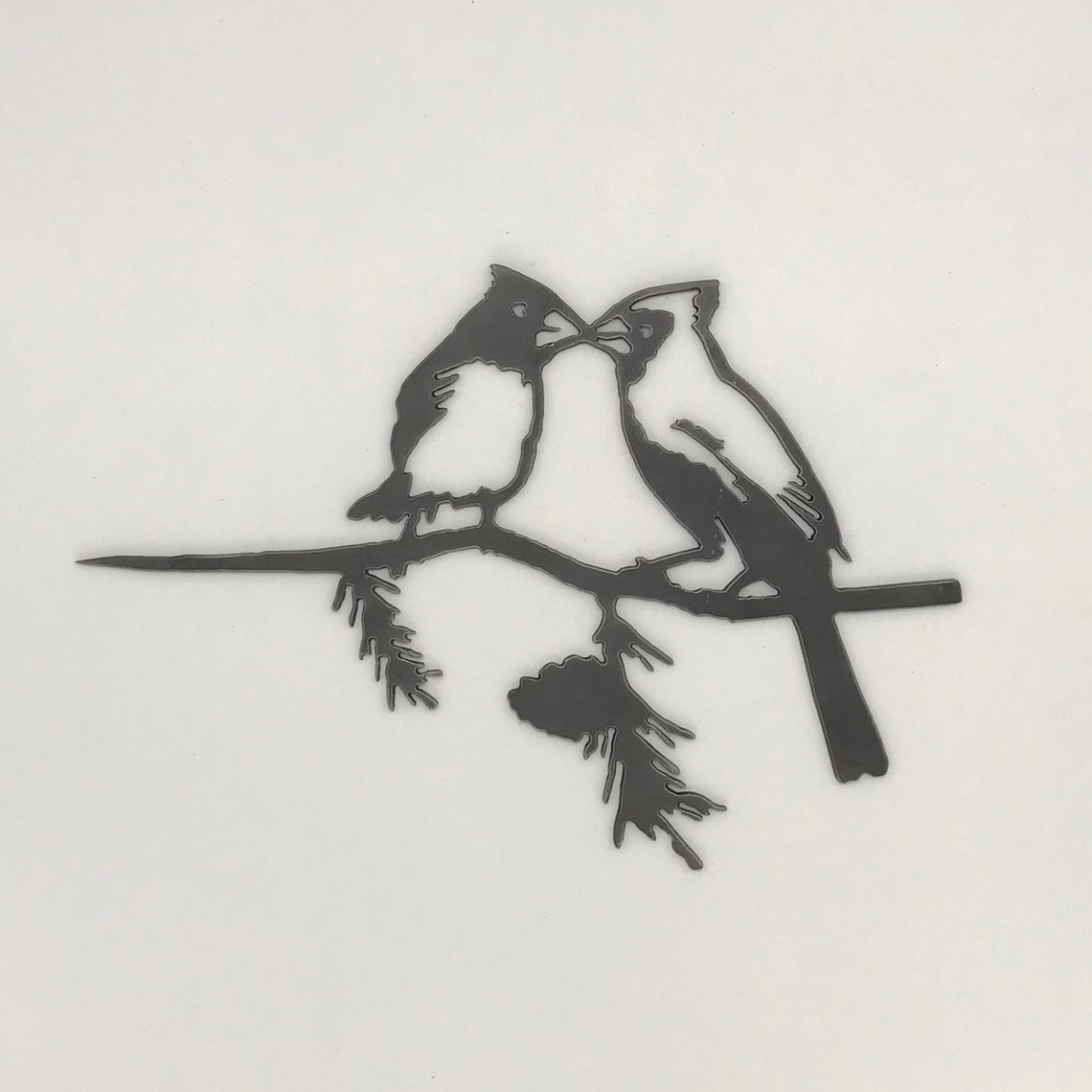 Kissing Cardinals Love Birds / Steel Metal Art / Metal Decor | Etsy