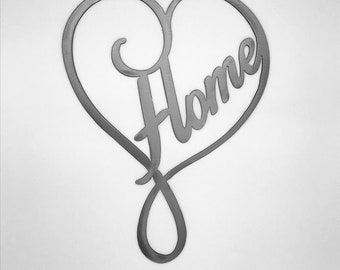 Home Heart - Steel wall decor / Metal Wall art / Metal Home Decor / Steel Wall Decor / Metal Sign / Gift Idea