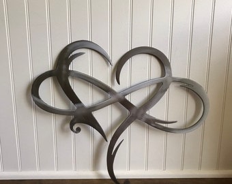 Бесконечное сердце - Стальной декор для стен Металлическое настенное искусство / Металлический домашний декор / Стальной декор для стен / Металлическая вывеска