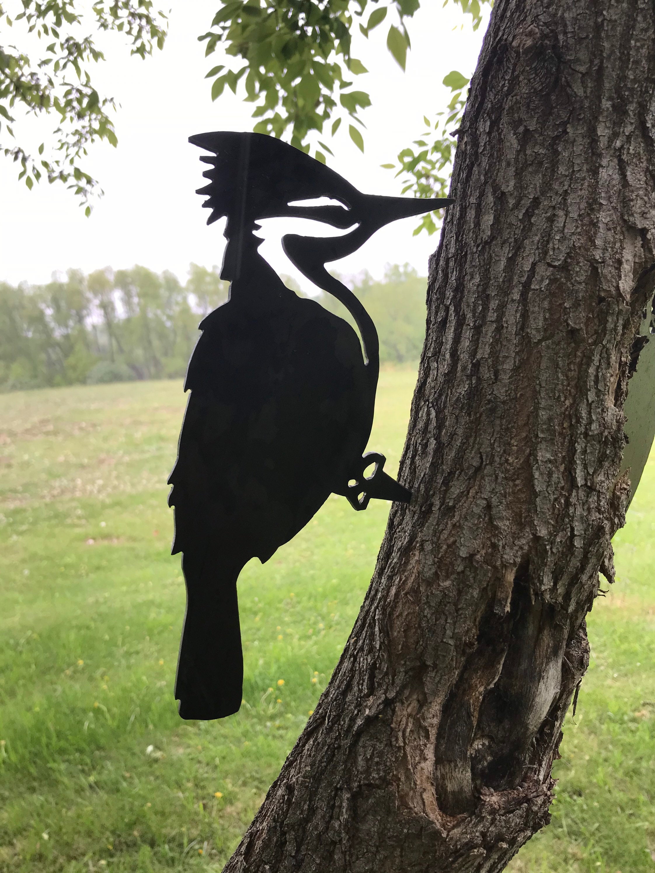 Woodpecker Steel Metal Art / Metal Decor / Outdoor Decor / Etsy