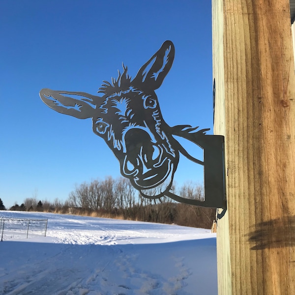 Metal Donkey Yard Art Statue Etsy