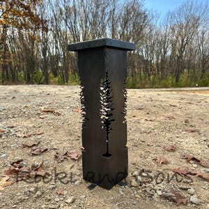 Custom Sized Garden Column W/solar Lighted Top -garden Pillar - Pine ...