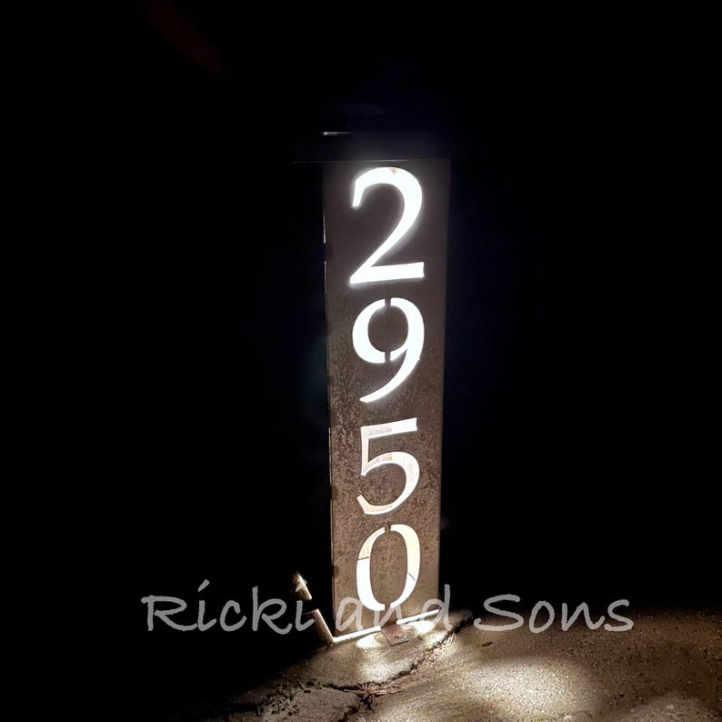 Custom Sized Address Column - Garden Pillar - / Steel Metal Art / Metal ...