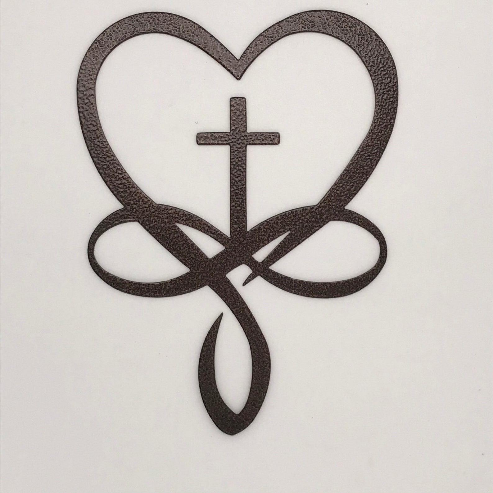 Infinity Heart With Cross Steel Wall Decor / Metal Wall Art Etsy