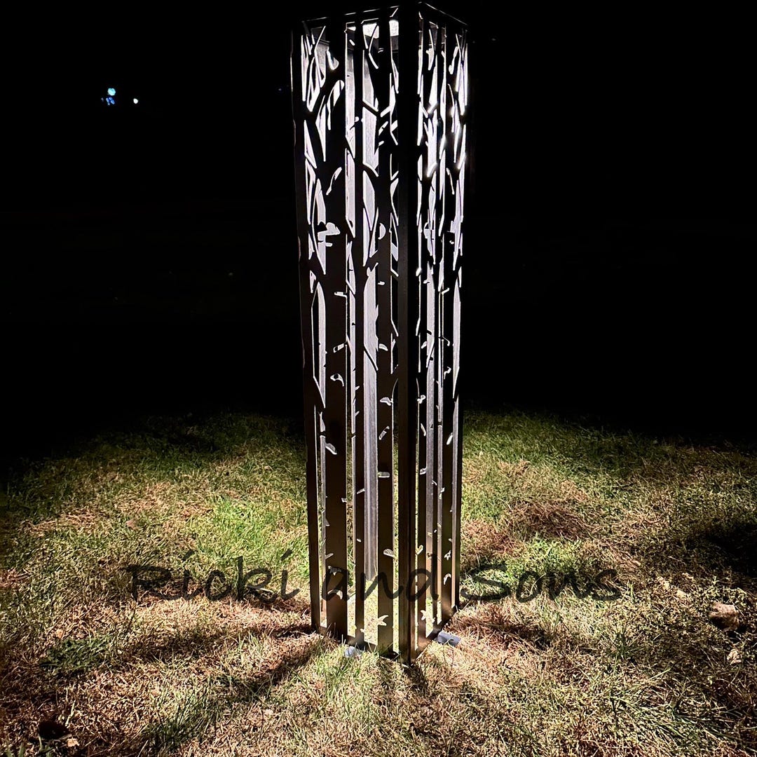 Colum Tree Struss Custom Sized Garden Column W/solar Lighted Top -garden Pillar - Birch ...