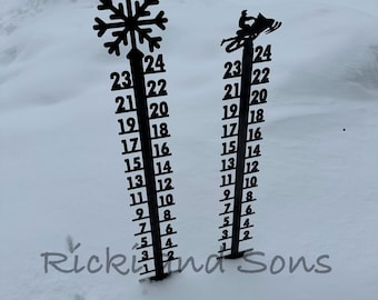 Snow Depth Gauge - Steel Metal art / Metal Decor / Outdoor Decor / Metal Sign