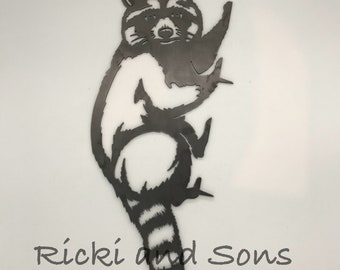 Raccoon - Steel Metal art / Metal Decor / Steel Wall Decor / Metal Sign / outdoor decor