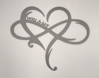 You and Me Infinity heart - Steel wall decor Metal Wall art / Metal Home Decor / Steel Wall Decor / Metal Sign /Anniversary