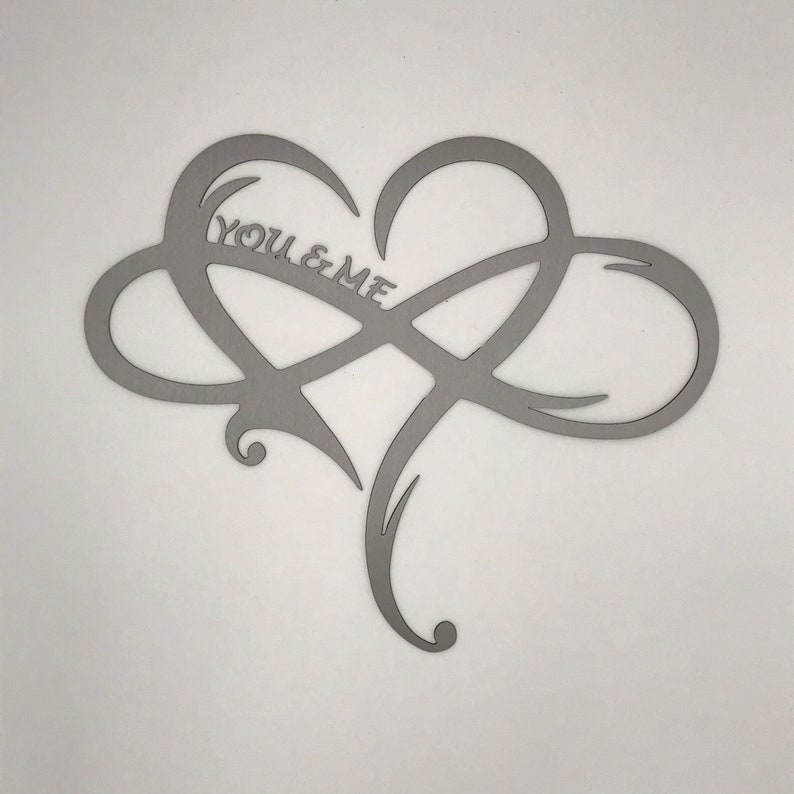 You and Me Infinity Heart Steel Wall Decor Metal Wall Art / Etsy