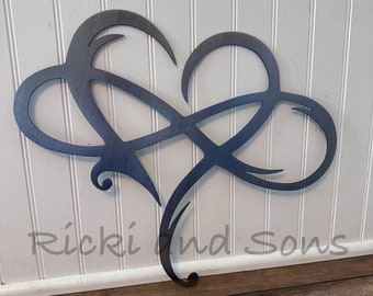 Infinity heart - Steel wall decor Metal Wall art / Metal Home Decor / Steel Wall Decor / Metal Sign