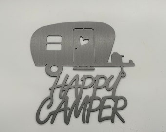 Happy Camper - Steel wall decor Metal Wall art / Metal Home Decor / Steel Wall Decor / Metal Sign / Bar Decor