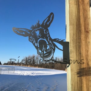 Donkey Steel Metal art / Metal Decor / Outdoor Decor / Metal Sign image 1