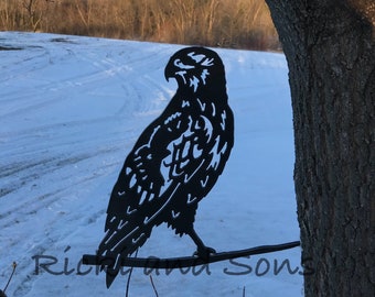 Hawk - Falcon / Steel Metal art / Metal Decor / Outdoor Decor / Metal Sign / Metal Bird