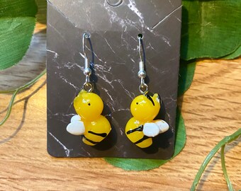 Cute Bee Earrings-Honey Bee Earrings-Bumblebee Earrings-Spring Earrings-Bee Lover