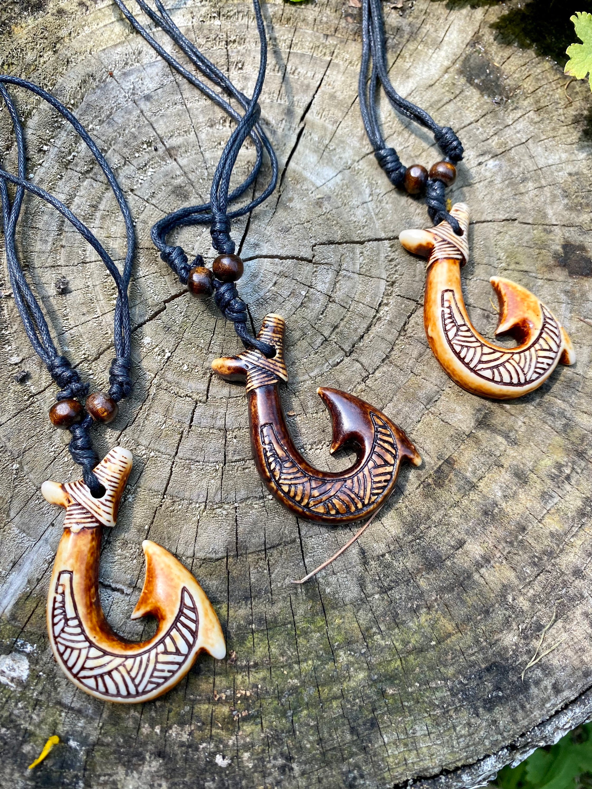 Makau Pendant-Fish Hook Pendant-Wooden Fish Hook Necklace-Hawaiian Fish Hook-Necklace-Jewelry-Makau Jewelry
