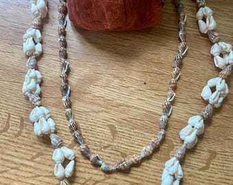 Vintage 36” Shell Necklace-Mini Shell Necklace-Shell Jewelry-Shell Collector
