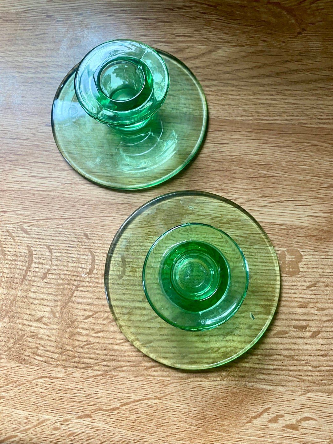 Green Glass Candle Holder main image 1