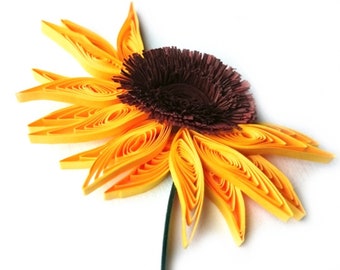 Sunflower Paper Art - Flower Series - Wall Art - Gift for Her