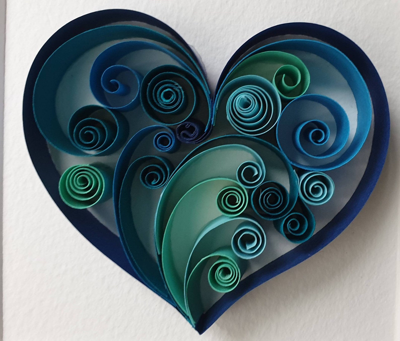 Blue Heart Paper Art Paper Quilling Love Gift Birthday Etsy