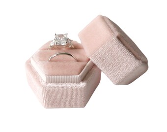 pink velvet ring box