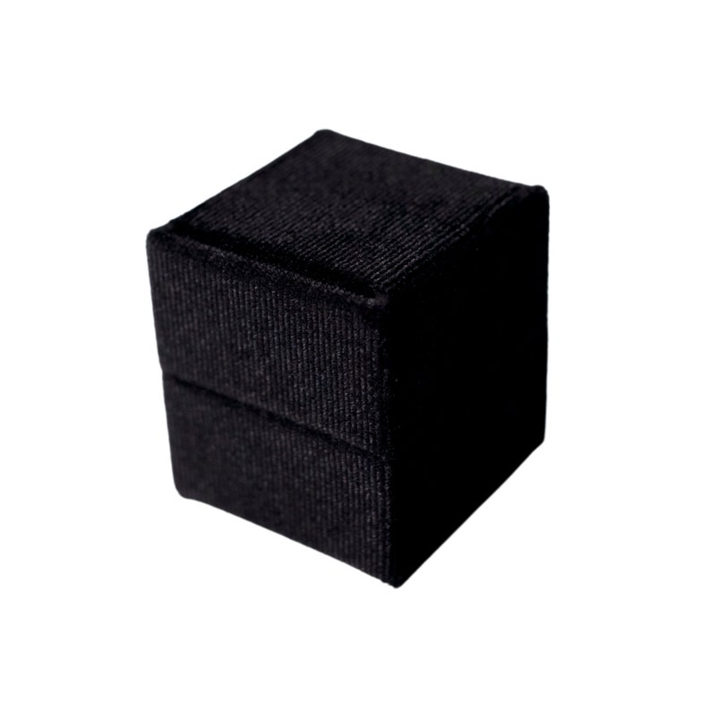 Black Square Velvet Ring Box Velvet Ring Box Single Etsy