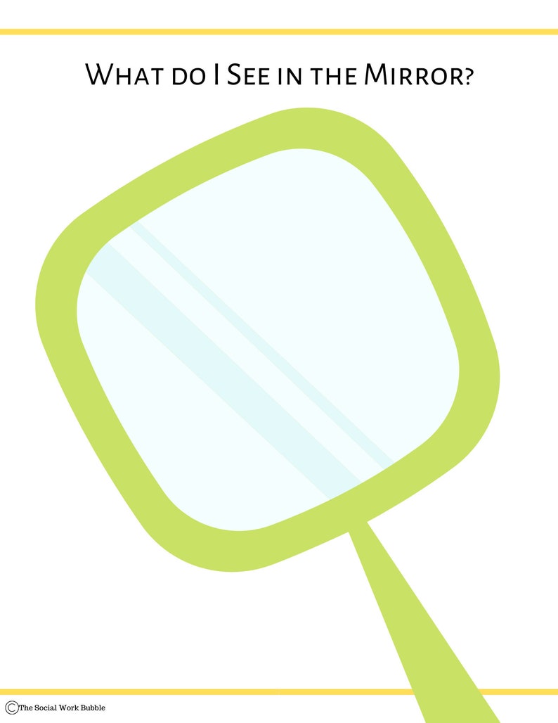 Therapy Worksheet What Do I See in the Mirror for Kids and Etsy