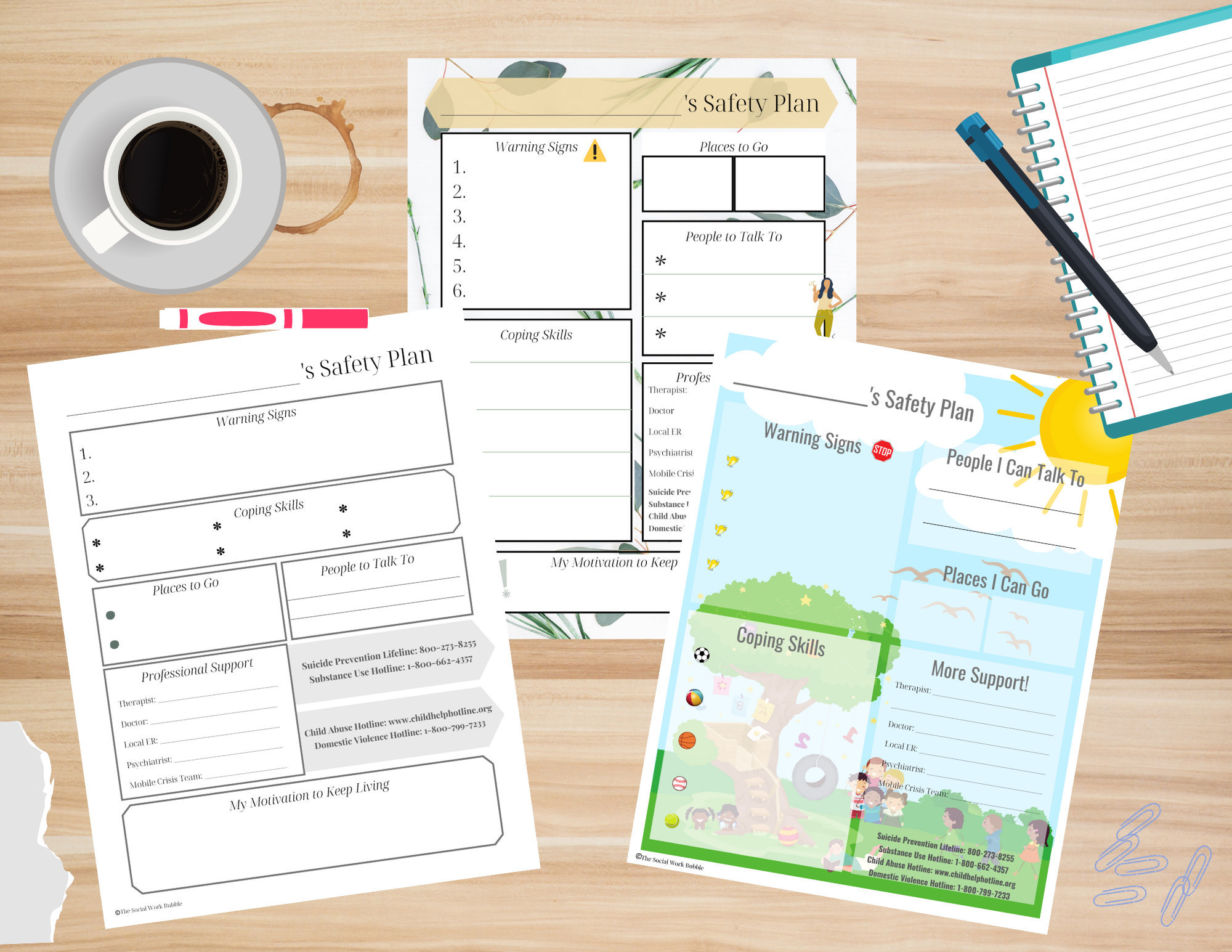 safety plans for kids teens adults suicide prevention etsy ireland