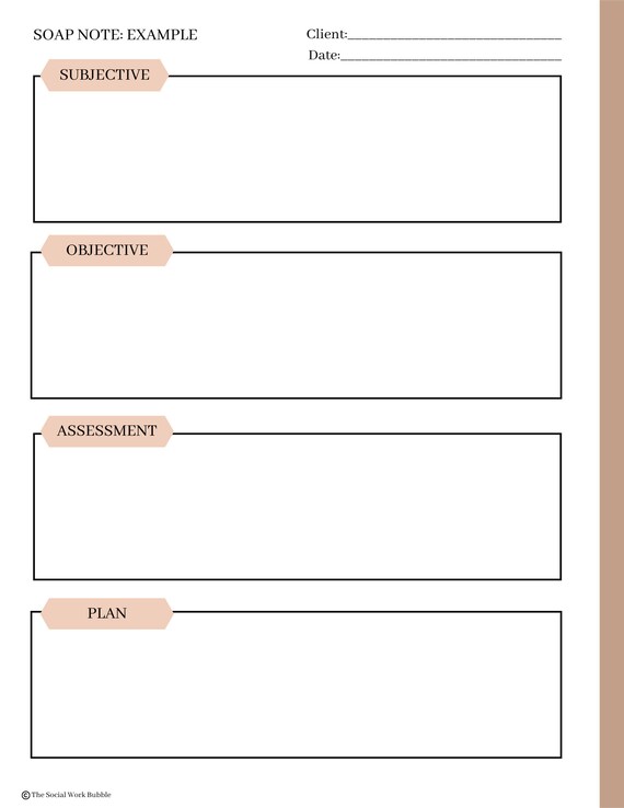 SOAP Note Worksheet for Social Workers Therapists - Etsy