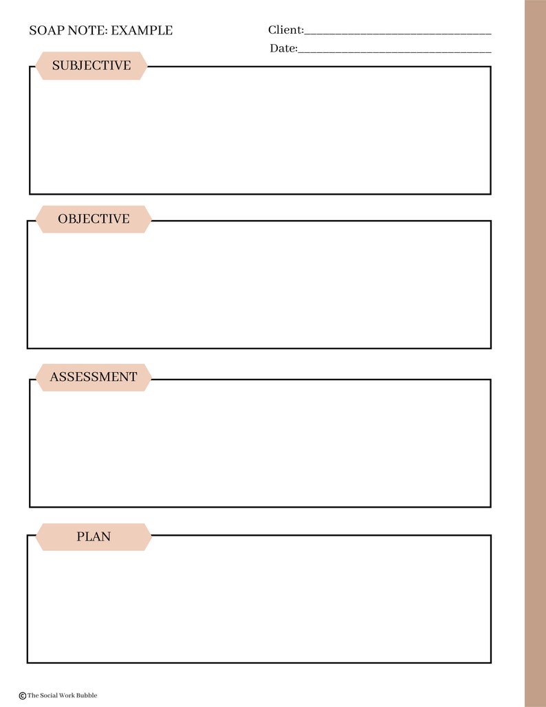 SOAP Note Worksheet for Social Workers Therapists - Etsy Canada