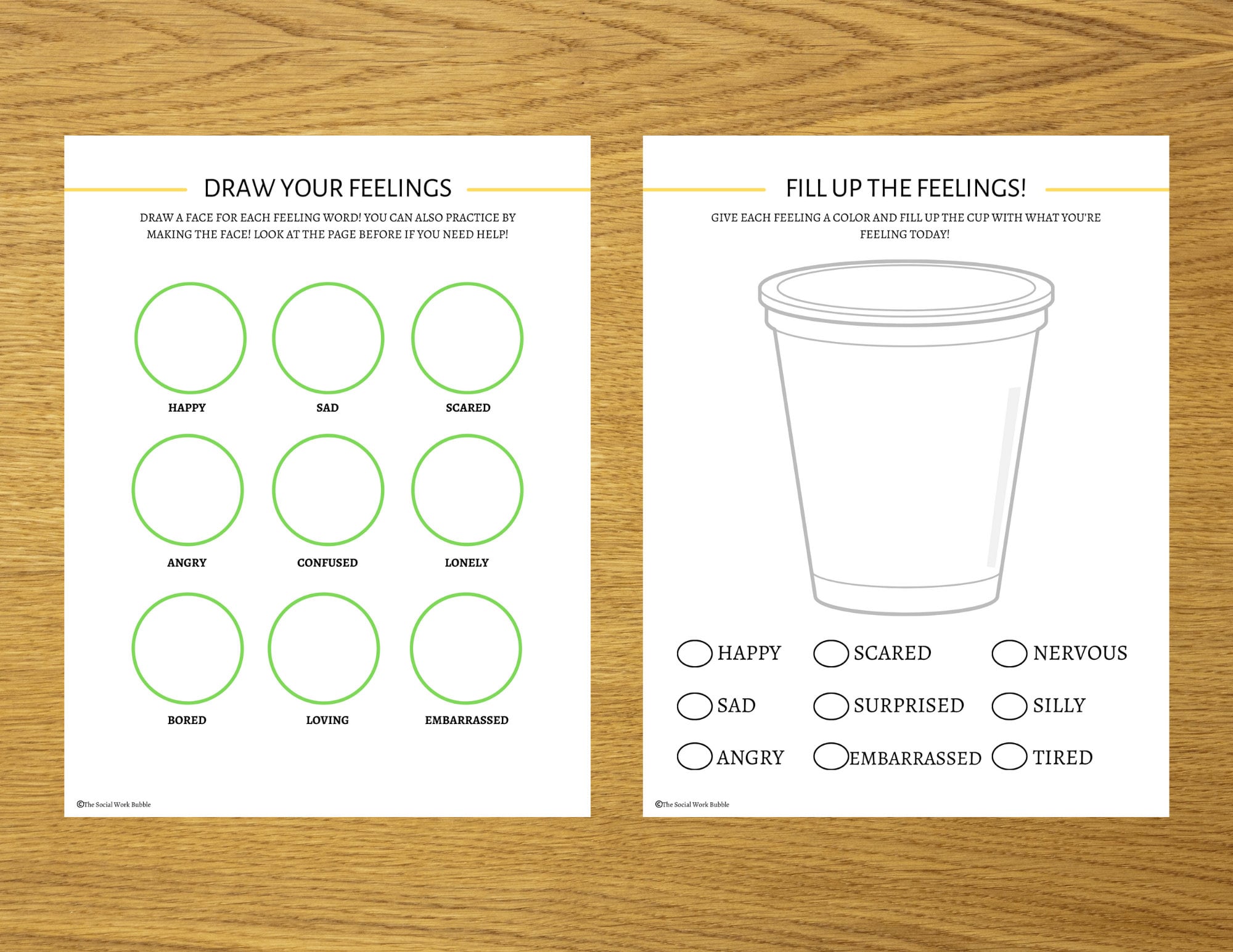 cbt kids worksheet bundle feelings thoughts behavior etsy