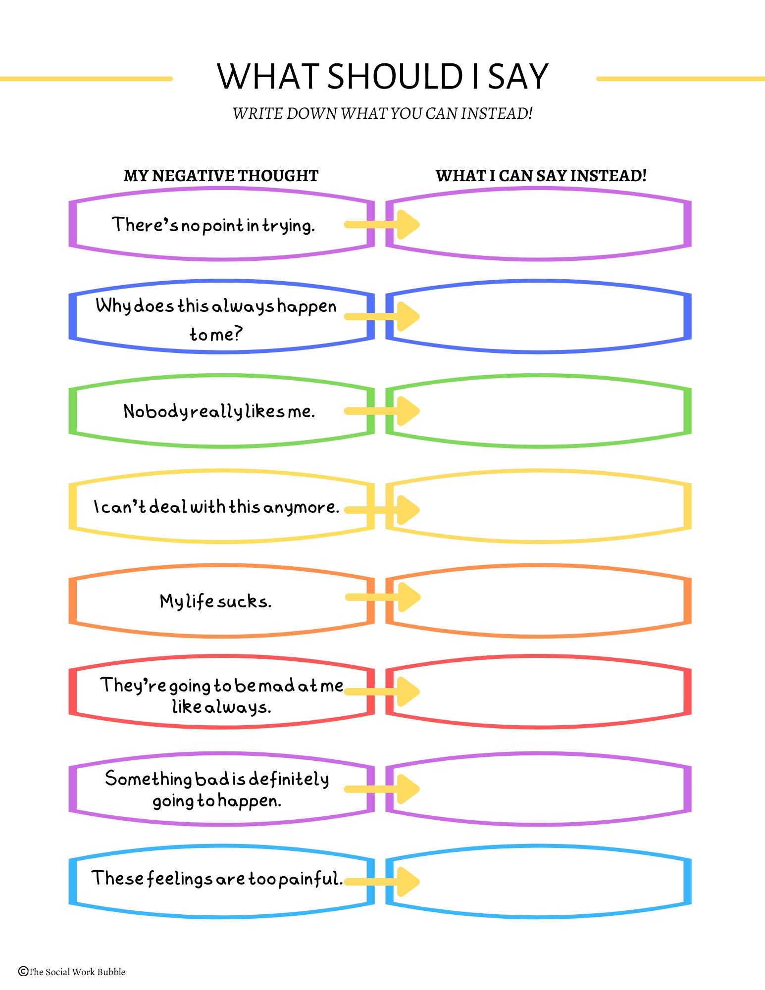 cbt-kids-therapy-what-should-i-say-instead-worksheet-mental-etsy