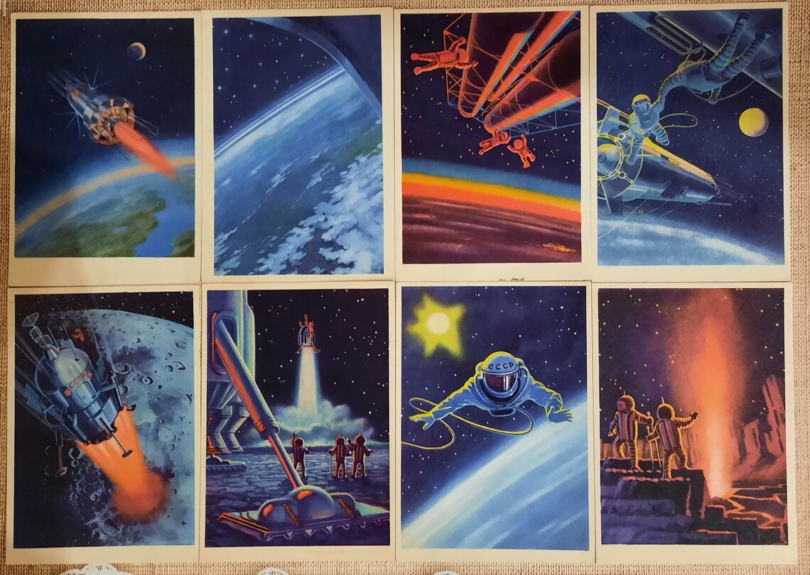Beautiful vintage space postcards from the 1960s. Etsy