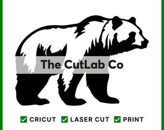 Silueta de oso DXF SVG: Archivo de corte por plasma CNC para arte de pared de metal
