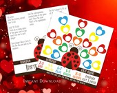Valentine's Day Candy Dice Game Printable, Galentine's Day Games, Lovebug Roll the Dice Game, Fun Vday Classroom Party Game for Kids