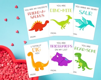 Dinosaurier Valentinstag Karten, druckbare Valentinstag Karten, Schule Valentinstag, Vorschule Valentinstag Karten, sofort Download