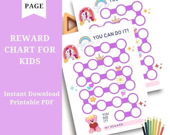 Editable Reward Chart for Kids Printable Toddler Behavior Tracker Chore Chart Template Positive Reinforcement Instant Digital Download PDF