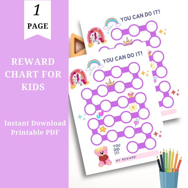 Editable Reward Chart for Kids Printable Toddler Behavior Tracker Chore ...