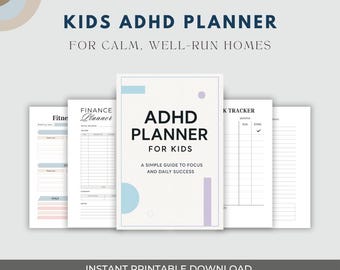 ADHD Planner For Kids Printable | Daily Routine Chart | Focus and Task Organizer | Visual Schedule For Children | School & Home Planner PDF